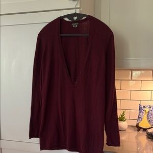 Burgundy Long Sleeve Sweater Top